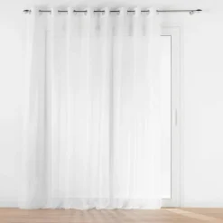 PANNEAU A OEILLETS 300X240CM VOILE SABLE LISSEA BLANC