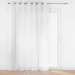 PANNEAU A OEILLETS 240X240CM VOILE SABLE LISSEA BLANC