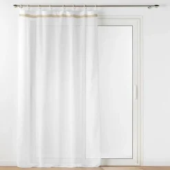 PANNEAU OEILLETS BOIS 140X240CM VOILE MILEO BLANC