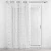 PANNEAU OEILLETS 140X240CM BRODE LORNA BLANC