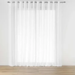 PANNEAU OEILLETS 400X240CM EFFET LIN TISSE HALTONA BLANC