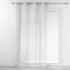 PANNEAU OEILLETS 140X240CM EFFET LIN SOLEA BLANC