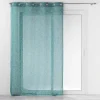 PANNEAU OEILLETS 140X240CM EFFET LIN SOLEA PETROLE