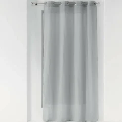 PANNEAU OEILLETS 140X240CM EFFET LIN TISSE ZAZY GRIS