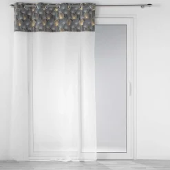 PANNEAU OEILLETS 140X240CM IMPRIME OR CLAIRINE GRIS