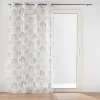 PANNEAU OEILLETS 140X240CM VOILE IMPRIME PALMEA NATUREL