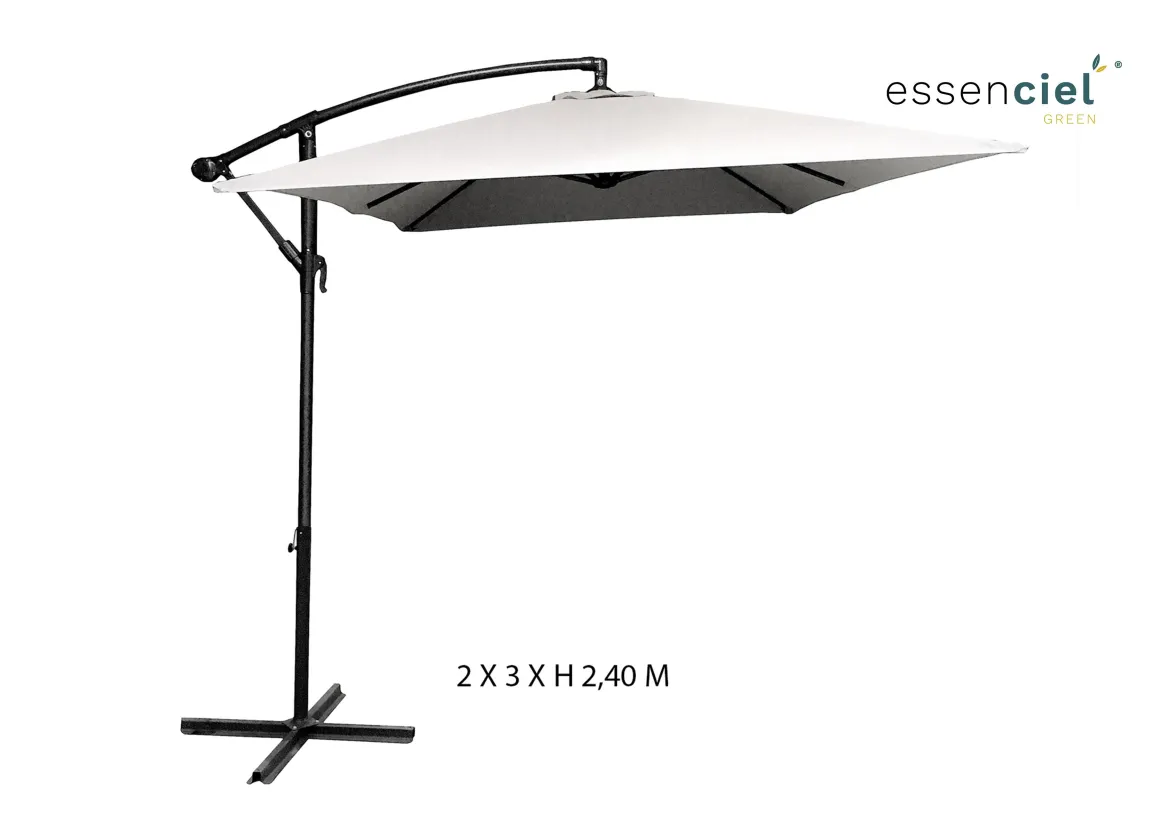 PARASOL DECENTRE 2X3M GRIS ACIER