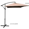 PARASOL DECENTRE 2X3M TAUPE ACIER