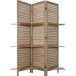 PARAVENT 3 ETAGERES BOIS