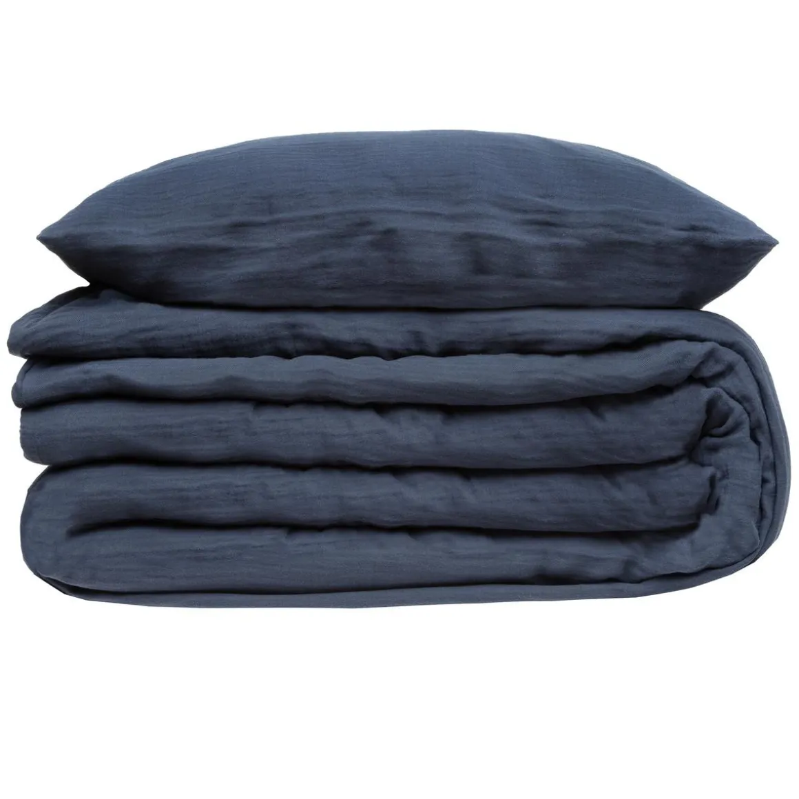 PARURE DOUBLE GAZE COTON BLEU 260X240CM