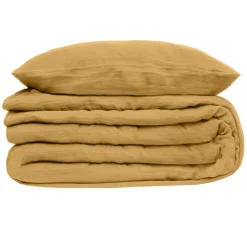 PARURE DOUBLE GAZE COTON OCRE 260X240CM