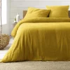 PARURE 260X240CM GAZE COTON UNI 57 FILS ANGELIA JAUNE