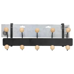 PATERE DE PORTE BOULES METAL AVEC 10 TETES BOIS