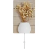 PATERE METAL BLANC FLEURS SECHEES