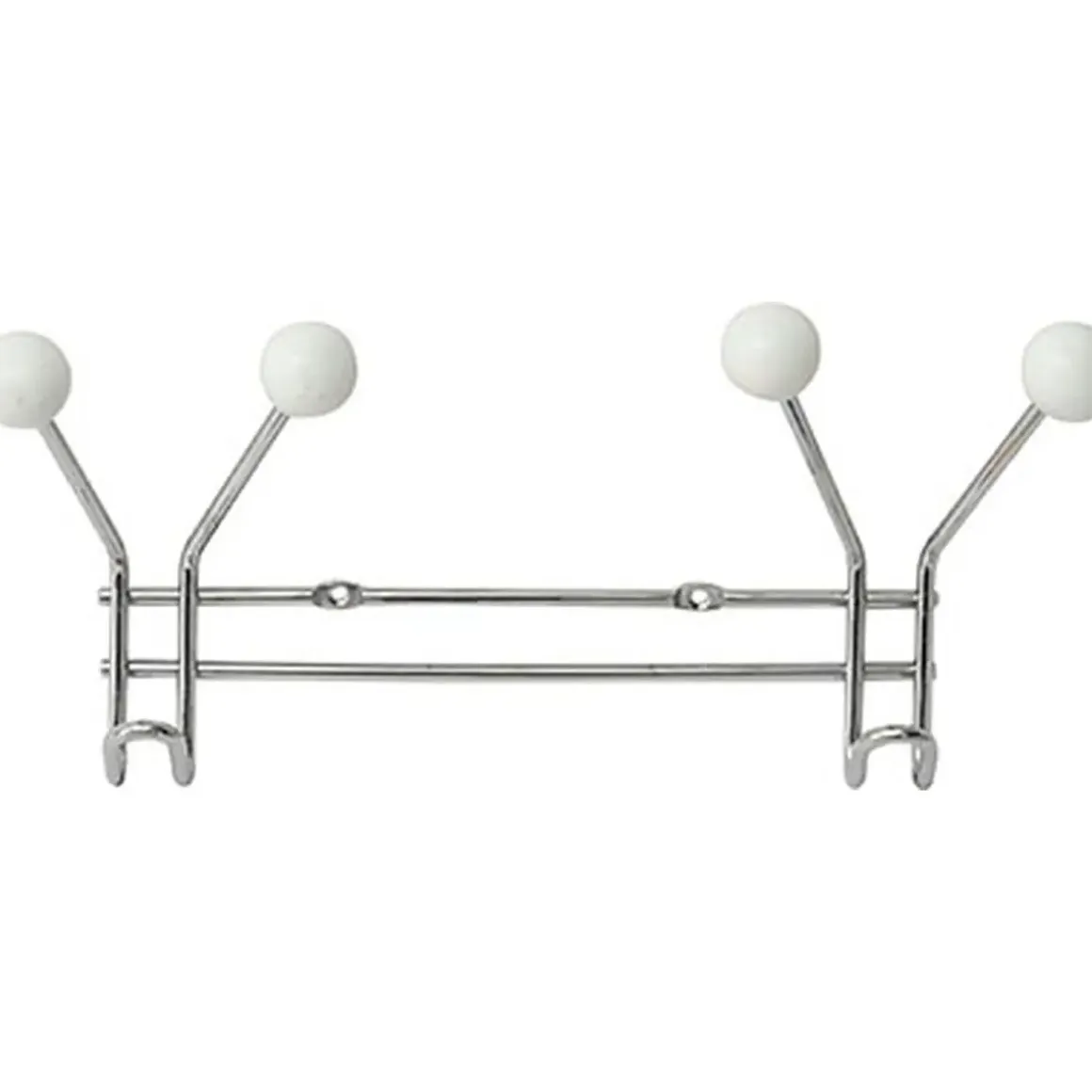 PATERE METAL 2 CROCHETS A FIXER DECORATION RESINE BLANCHE CH