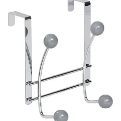PATERE METAL 4 CROCHETS CHROME GRIS