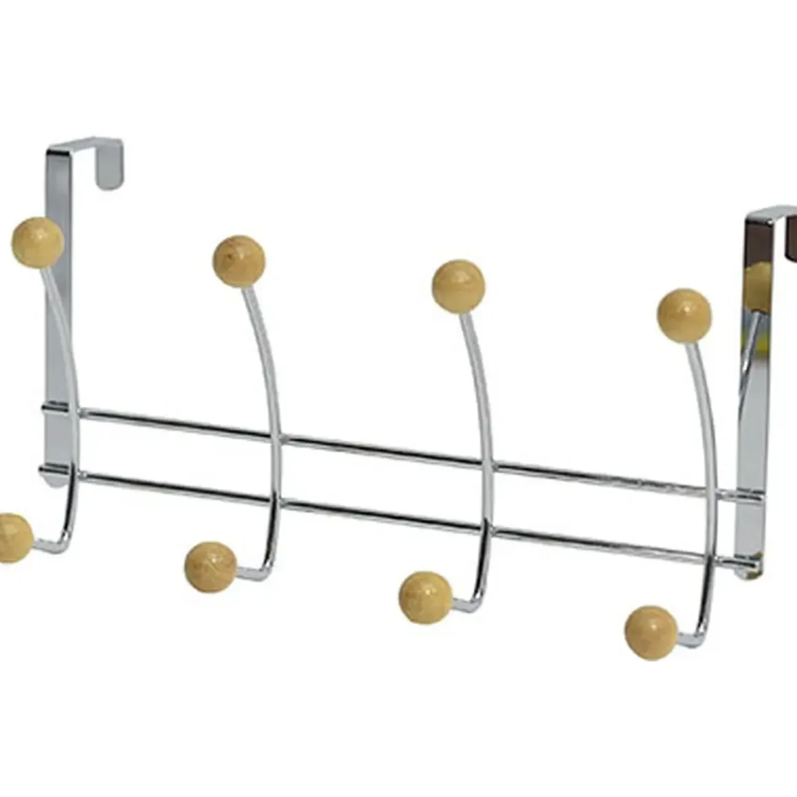 PATERE METAL 8 CROCHETS CHROME BOIS