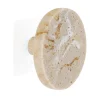 PATERE POLYRESINE D8.5CM SUR STICKER FACON TRAVERTIN