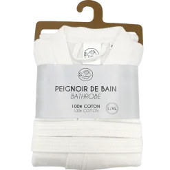 PEIGNOIR DE BAIN WAFFLE BLANC TAILLE L XL