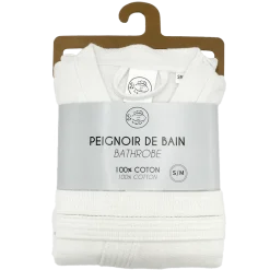PEIGNOIR DE BAIN WAFFLE S M BLANC