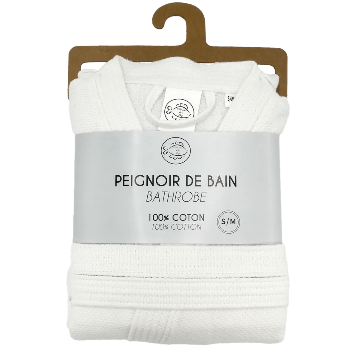 PEIGNOIR DE BAIN WAFFLE S M BLANC