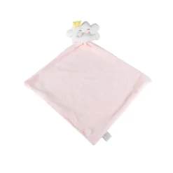 PELUCHE DOUDOU COUVERTURE ROSE 33X33CM NUAGE