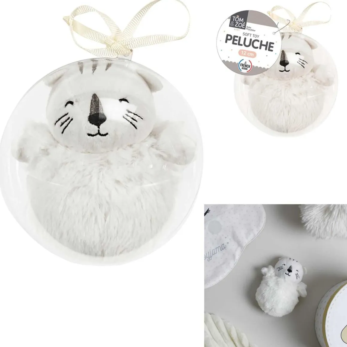 PELUCHE TIGRE BOULE TRANSPARENTE