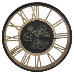 PENDULE METAL BOIS D.57CM