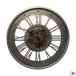 PENDULE METAL MECANIQUE RONDE D.80CM