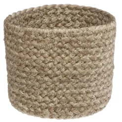 PETIT PANIER JUTE BLANC D.11.5X10CM