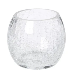 PHOTOPHORE VERRE CRAQUELE ROND H.7CM