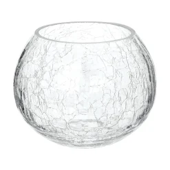 PHOTOPHORE VERRE CRAQUELE ROND H.10CM