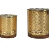 PHOTOPHORE VERRE LOSANGE DORE PETIT MODELE