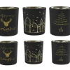 PHOTOPHORE VERRE NOIR DORE PETIT MODELE