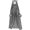 PLAID CAPUCHE 100X120CM FLANELLE UNIE BRODERIE SINGE