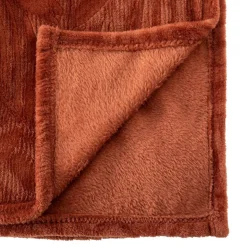 PLAID FLANEL BRUSH ZOA TERRACOTTA 125X150CM