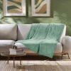 PLAID FLANELLE UNIE FLANOU SAUGE 125X150CM