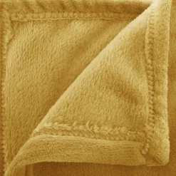 PLAID FLANEL UNI OCRE 130X180CM