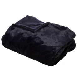 PLAID FOURRE BLEU NUIT 125X150CM