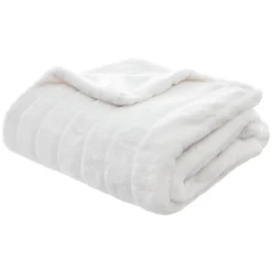 PLAID FOURRURE MANOIR BLANC 120X160CM