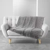 PLAID FRANGES 125X150CM COTON TISSE CAYENNE GRIS