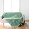 PLAID 180X220CM FLANELLE RELIEF UNIE ARYA SAUGE