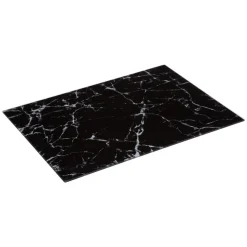 PLANCHE A DECOUPER VERRE 40X30CM MARBRE NOIR