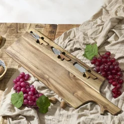 PLANCHE A FROMAGE ACACIA AVEC 3 COUTEAUX