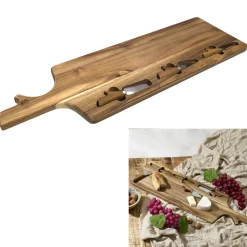 PLANCHE A FROMAGE ACACIA AVEC 3 COUTEAUX