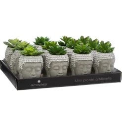 PLANTE ARTIFICIELLE BOUDDHA CIMENT H.9CM