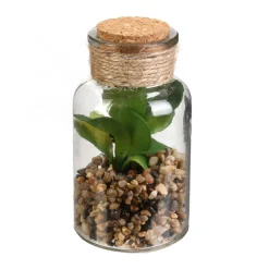 PLANTE ARTIFICIELLE FIOLE VERRE 13CM
