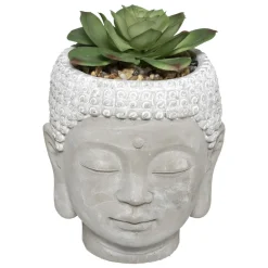 PLANTE GRASSE BOUDDHA CIMENT VIA H.13CM