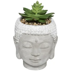PLANTE GRASSE BOUDDHA CIMENT VIA H.13CM