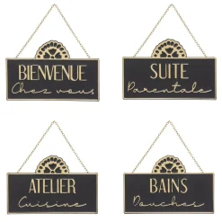 PLAQUE PORTE METAL NIGHT 20X13CM